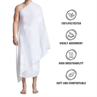 Microfibre Ihram Hajj Musulman Hommes Islmnic Vêtements 100% Polyester Hajj Ihram Serviettes Microfibre Serviette Haji Umrah Pèlerinage Serviette