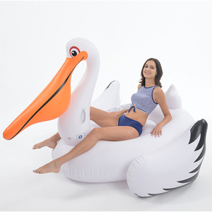 B01 PVC Inflatable trắng-pelican chim hồ bơi Float Inflatable trắng-pelican Rider nước chơi Thiết bị thăm dò ý kiến - Product Image 3