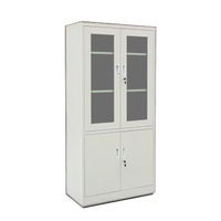 Armoire de classement de bureau moderne en métal avec porte vitrée mobile