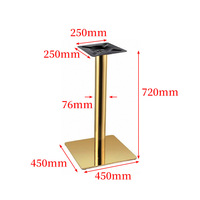 Bases de table or luxe rectangulaire bar café salle à manger meubles en métal acier inoxydable chrome pieds de table modernes pour table