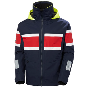 Giacca da Vela con Cappuccio per Uomo, Blu Navy, Rosso e Bianco, Impermeabile e Antivento, per Regate Offshore e Crociere Costiere - Product Image 1