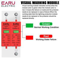 Parafoudre domestique EARU 385V 1P 2P 3P 4P 20KA-40KA 30KA-60KA, dispositif de protection contre les surtensions pour systèmes solaires photovoltaïques basse tension, dispositif de protection contre les surtensions AC (SPD)