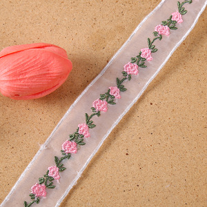 Fil de <span class=keywords><strong>verre</strong></span> brodé petits vêtements floraux tissus textiles de maison bijoux décoratifs épingles à cheveux nœuds papillon passementerie dentelle - Product Image 5