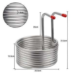 304 Stainless Steel Bir Cooling Coil Homebrew Perendaman Wortel Pertukaran Panas Chiller