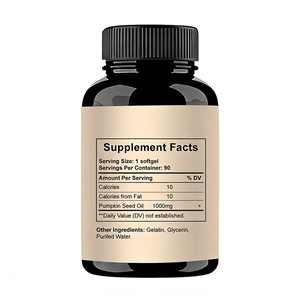 Huile de graines de <span class=keywords><strong>citrouille</strong></span> biologique halal végétalienne OEM 3000mg/1000mg en capsules molles, 90 unités, pour adultes, soutien immunitaire naturel, améliore la mémoire et le sommeil - Product Image 2