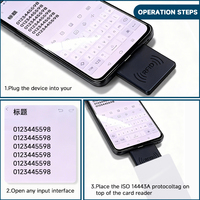 Lector de Tarjetas Inteligentes de 13.56Mhz R65C Inalámbrico USB RFID Protocolo ISO 14443A Distancia de Lectura de 3-5cm Material ABS Control de Acceso ID