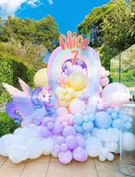 Kit d'arche de guirlande de ballons papillon 139 pièces, grands ballons papillon en aluminium bleus pour décorations de fête d'anniversaire ou de baby shower pour filles