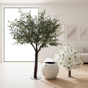 Nuevo Olivo Artificial Grande, Personalizable, Moderno, Hecho a Mano, Realista, Ecológico, Duradero, de Vidrio Verde Sintético para Interiores - Product Image 5
