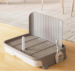 Pequeno e Médio Cão Cachorro Litter Box Plastic <span class=keywords><strong>Dog</strong></span> <span class=keywords><strong>Toilet</strong></span> com Removível Post e Pee Pad Holder para Potty Training