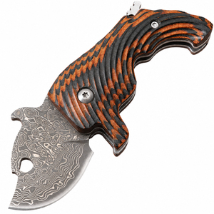 Coltello Pieghevole Unico a Forma di Cane in Acciaio Damasco VG10 con Manico in <span class=keywords><strong>Legno</strong></span> Colorato, Coltello Tascabile Creativo Portatile, Regalo EDC Originale - Product Image 1