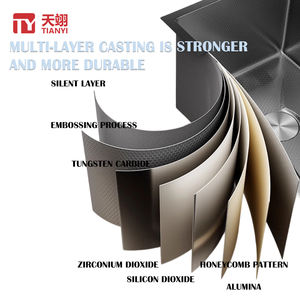 איכות גבוהה מודרנית בעבודת יד 304 נירוסטה מעובה קערה אחת עם כיור עיצוב רב תכליתי - Product Image 5