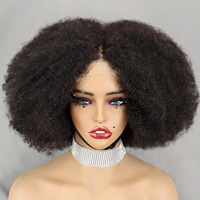 Afro Kinky Curly Echthaar-Perücke 4x4 Lace Closure Bob-Perücken 300% Dichte Natürlicher Haaransatz Kurze Lockige Perücken für Schwarze Frauen