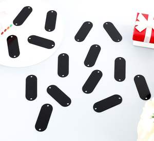 معدن الألومنيوم الأسود النقش الفراغات المستطيلية علامات النقش بالليزر 2 ثقوب إغلاق سحاب للماء للمجوهرات معرف الحيوانات الأليفة - Product Image 4