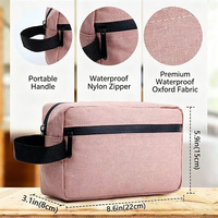 Sac de voyage portable grande capacité en tissu Oxford imperméable avec fermeture éclair et poignée souple, personnalisable avec logo, pour hommes et femmes, idéal pour le rangement de maquillage et articles de toilette