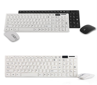 Mini souris multimédia sans fil ultra-mince et silencieuse 2.4Ghz, ensemble clavier et souris Combo