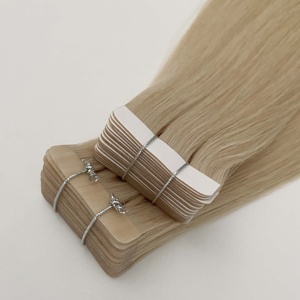 Extensiones de Cabello Ruso Adhesivas 1b al por Mayor, Cabello Humano Virgen Natural Fino Invisible para Salón - Product Image 3