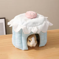 Litière pour hamster, lit pour cochon d'Inde, accessoires de sommeil pour cochon d'Inde, lit chaud et doux pour petits animaux, maison en peluche pour hamster en hiver