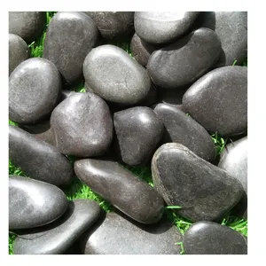 Chinese supply regular polished black color NJ-009 Paving Stone Natural River Pebble Stone for garden