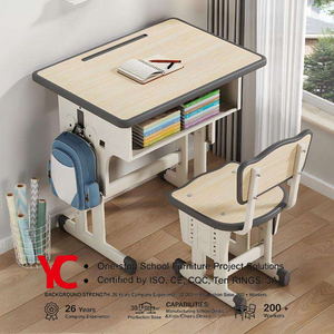 Conjunto de Mesa y Silla de Estudio para Niños de Primaria, Metálico y Moderno, Altura Ajustable, Ergonómico, Cómodo y Duradero, para el Aula y el Hogar - Product Image 1