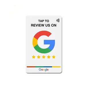 Penyangga Menu ulasan Google PVC kustom NFC dengan kode QR