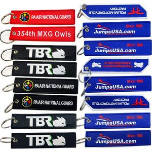 Promotional Gifts <b>Custom</b> Cheap Jet Fabric <b>Key</b> Tag Embroidery Car Keychains Woven Keychain - Product Image 1
