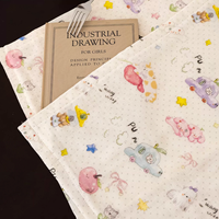 Set de table en tissu double face lavable 100 % coton à pois pastel et imprimé animaux mignons pour la vente en gros et la décoration intérieure