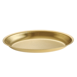 Stainless Steel Oval Plate Gold Color Deep Capacity For Snacks And Meals Microwave Safe - Product Image 2