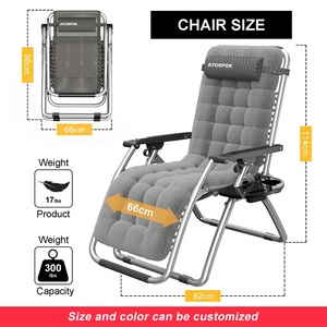 Silla Plegable Reclinable de Gravedad Cero <span class=keywords><strong>para</strong></span> Jardín, Playa o Césped, con Reposabrazos, <span class=keywords><strong>para</strong></span> Descanso Individual - Product Image 6