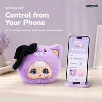 Mini Aimmy Peluche chat violette douce, interactive avec chat vocal IA, poupée mignonne Kawaii, décoration de petite chambre, cadeau d'anniversaire pour adolescentes