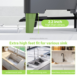 Égouttoir à vaisselle pliable en acier inoxydable WIREKING, support pour casseroles et planches à découper, organisateur de cuisine, égouttoir à vaisselle sur évier - Product Image 2