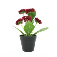 Plante artificielle de chrysanthème miniature à 6 fleurs de 18 cm de haut, fleurs en gros, bonsaï