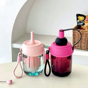 Nouvelle Tasse à Paille Portable Mignonne pour Enfants, Design Tendance avec Housse de Transport Épaissie, Idéale pour Boire Directement lors des Fêtes Aquatiques - Product Image 1