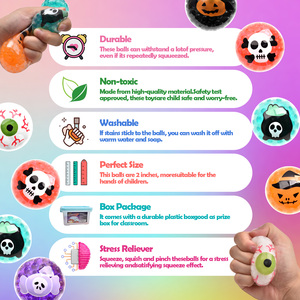High Quality Festival Halloween Pumpkin Skull Head <b>Bead</b>-Release Ball Squeeze Toys Party Gifts Fidget Toys for Kids - Product Image 5