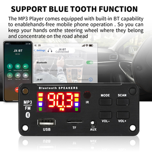 50W Hands-free DIY MP3 Bảng Giải Mã <span class=keywords><strong>Bluetooth</strong></span> 5.0 USB FM AUX 3.5mm TF Đài phát thanh xe âm nhạc loa 12V DC âm thanh tính năng ghi âm - Product Image 6
