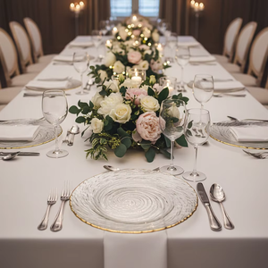 Vaisselle SONYA, assiettes rondes en <span class=keywords><strong>verre</strong></span> transparent <span class=keywords><strong>bleu</strong></span> ciel à texture tourbillonnante, sans plomb, pour mariages, fêtes, dîners, assiettes de service en <span class=keywords><strong>verre</strong></span> - Product Image 5