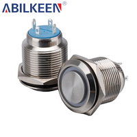 Ventes Flash : Interrupteur à Bouton Poussoir Verrouillable Éclairé de 19 mm en Aluminium, Étanche IP65, pour Système de Contrôle Électrique