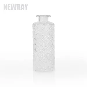 Free Sample 150 ml Flower Glass Diffuser Bottle Diffuser Jars Aromatherapy Container Fragrance Accessories With Cork Lid