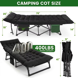 Foldable Camping Hunting Portable Folding <strong>Cot</strong> Used for Beach Barbecue Backpack Office Hiking Bed with Storage Bag - Product Image 2
