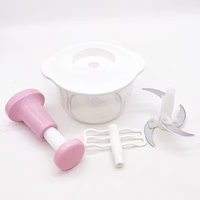 Picadora Manual de Alimentos con Recipiente Grande de 1.5L, Picadora de Verduras, Carne, Frutas y Hierbas, Prensa Manual para Ajo y Cebolla