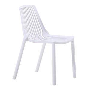 Vertical Cutout <b>Plastic</b> <b>Dining</b> <b>Chair</b> Black Stackable Modern Minimalist Design For Home Restaurant Outdoor Use - Product Image 5