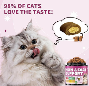 ओम गंध बिल्ली की त्वचा और कोट स्वास्थ्य चचा ओमेगा 3 के साथ, स्वस्थ त्वचा की खुराक और विटामिन के लिए बायोटिन - Product Image 4