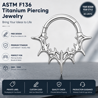 JIAXIN Anneau de nez articulé en titane de qualité implantaire ASTM F136 pour piercing de cartilage, hélix, septum et autres parties du corps