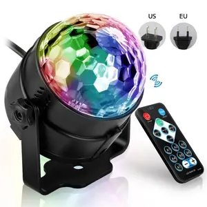 Uzaktan kumanda Mini RGB LED sahne parti renk değiştirme kristal disko topu gece kulübü ışıkları