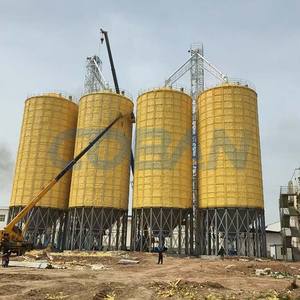 Trémie galvanisée 500-5000ton/Silo de matière première en acier à grains à fond plat Bacs de silo de <span class=keywords><strong>stockage</strong></span> de farine de soja pour la ligne de granule d'alimentation de ferme - Product Image 2