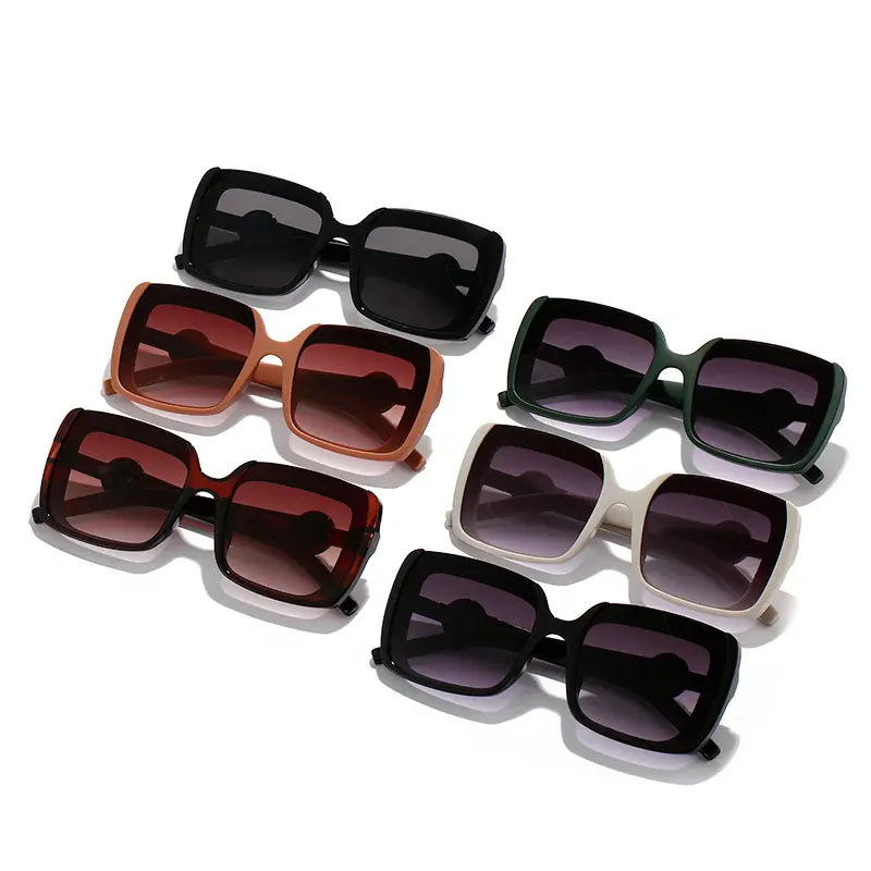 2022 Fashion Square Sunglasses Women Personality Design Matte Frame Shades Eyewear