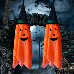 Decorazione di Halloween con ciondolo di zucca carino cappello da mago decorazione per locali graziosi oggetti di scena per festa fantasma appesi - Product Image 2