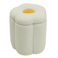 Tabouret rond en velours rembourré de luxe, peu encombrant, repose-pieds, repose-pieds, pouf pour le salon