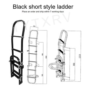 Escalera de RV de alta calidad TYTXRV, escalera de escalada <span class=keywords><strong>plegable</strong></span> Exterior negra, escalera de RV de aleación de aluminio <span class=keywords><strong>para</strong></span> coche, <span class=keywords><strong>caravana</strong></span>, escalera de puerta trasera personalizada - Product Image 2