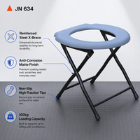 Chaise de toilette pliante portable avec siège surélevé, cadre robuste en X, facile à nettoyer, pour la maison, la salle de bain et les soins aux personnes âgées