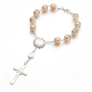 Commercio all'ingrosso di lusso <span class=keywords><strong>argento</strong></span> <span class=keywords><strong>rosario</strong></span> braccialetto di vetro perle di perle in <span class=keywords><strong>argento</strong></span> strass italiano cattolico religioso sublimazione per la preghiera - Product Image 3